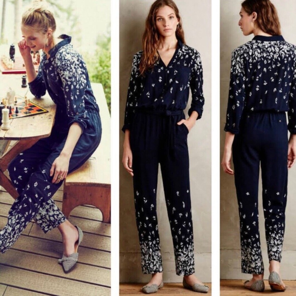 Anthropologie Lilia Floral Lakeshore Jumpsuit